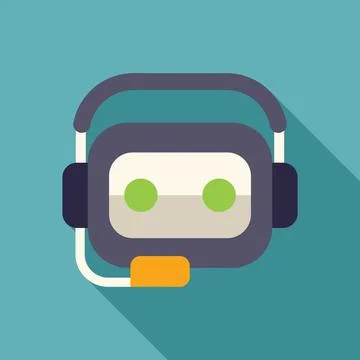 Chatbot wearing headset providing customer support 스톡 일러스트