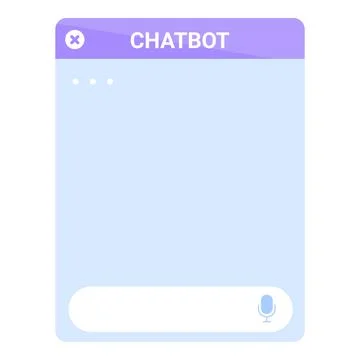 Chatbot window displaying chat history and input bar Stock Illustration