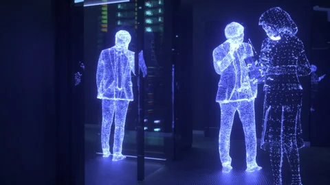 Chatbot work in the network server room Stock Footage 278011767