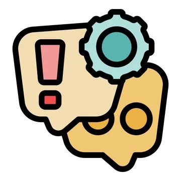 Chatbots communicating and problem solving with gear icon 스톡 일러스트