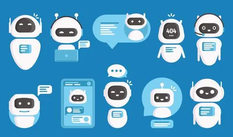 Chatbots or ai chat bots, artificial intelligence Ilustração Stock