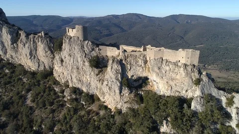 Château Cathare de Peyrepertuse Stock Footage 124685828