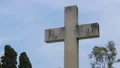 Chateau Cemetery in Nice, France, old stone crosses and monuments sequence HD Footage
