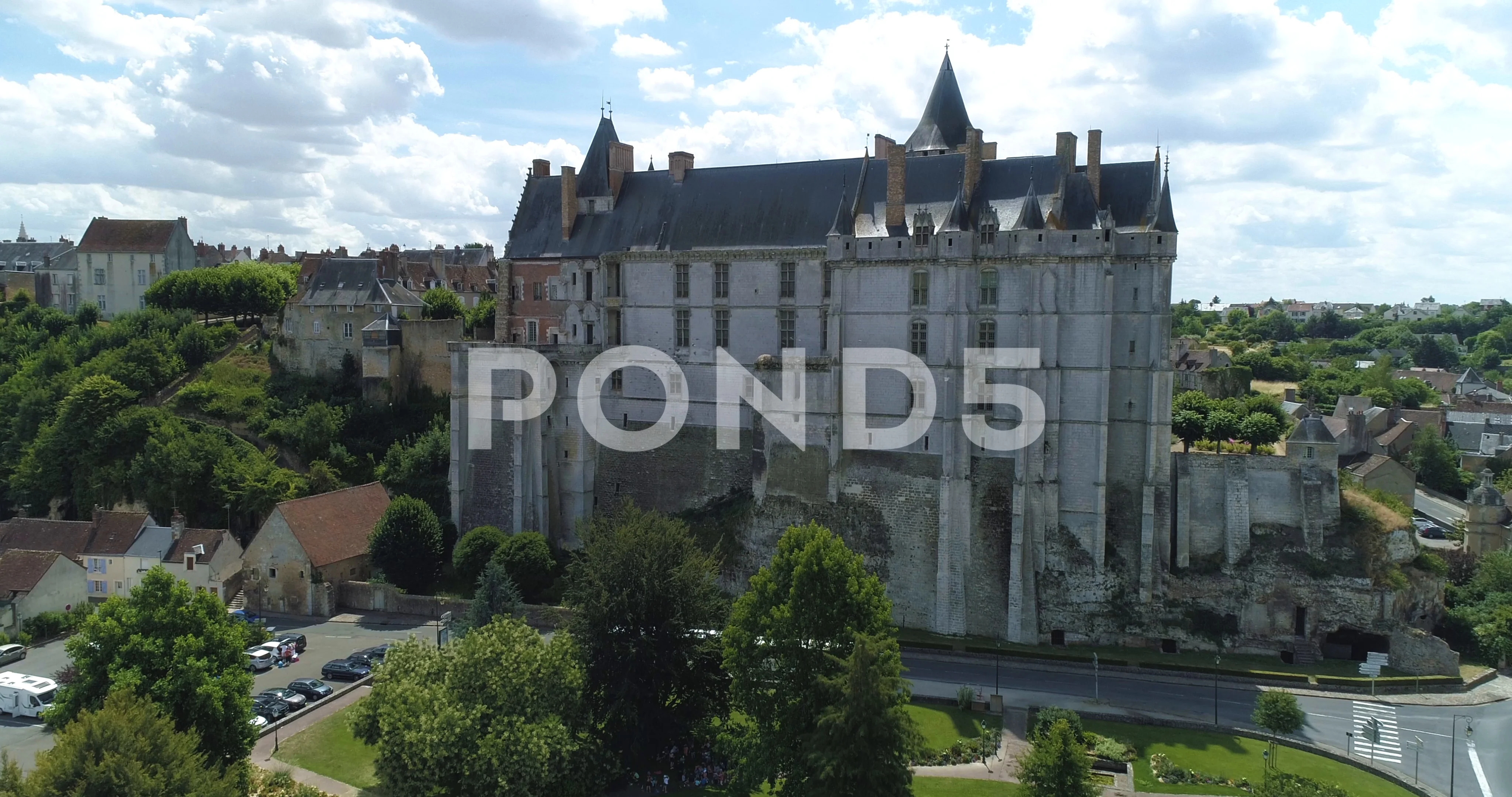 Chateau Of Chateaudun Drone Point Of Vi Stock Video Pond5