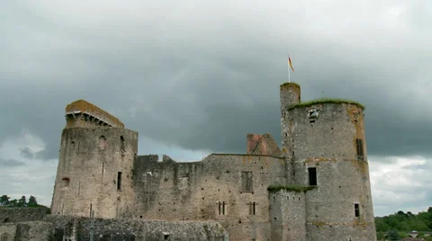 Chateau de Clisson (1)  - Clisson France Stock Footage 34621095
