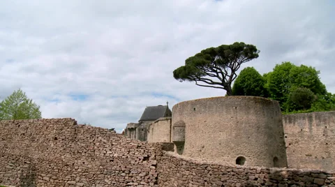 Chateau de Clisson (1)  - Clisson France Stock Footage 34621789