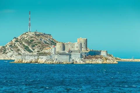 Chateau d'If, famous prison mentioned in Dumas Monte Cristo novel, Marseille Stock Photos
