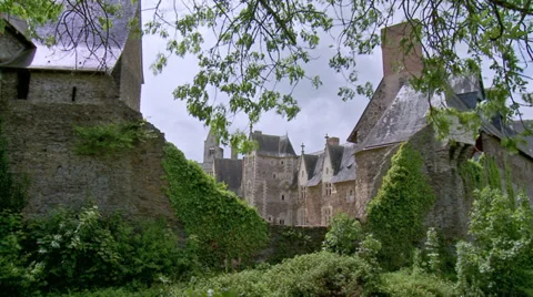 Chateau du Plessis-Mace (3) -  	Le Plessis-Mace France Stock Footage 39012596