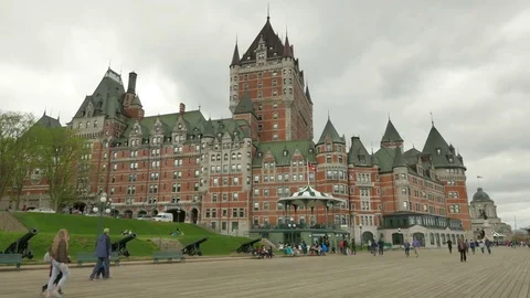 Chateau Frontenac Quebec City Time Lapse Stock Footage
