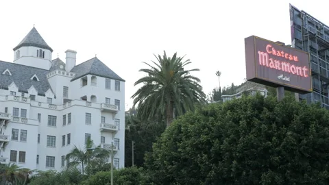 Chateau Marmont At Dusk Stock Footage 130289853