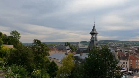 Chateau-Thierry View over Town from Old Chateau Pano 스톡 동영상 220019907