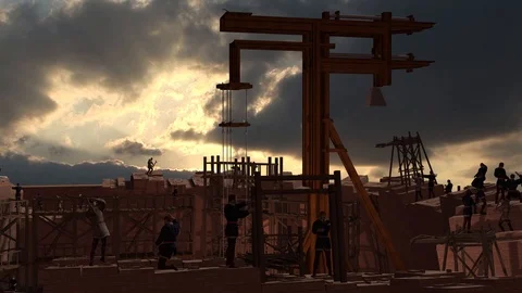 Chatedral Florance crane machine Stock Footage 86676201