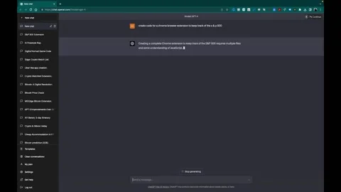 CHATGPT 4 creates code for a web extension Stock Footage 238696632