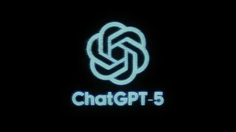 ChatGPT 5 text logo with scanning hologram effect and AI-powered chat Stock Footage 273138198