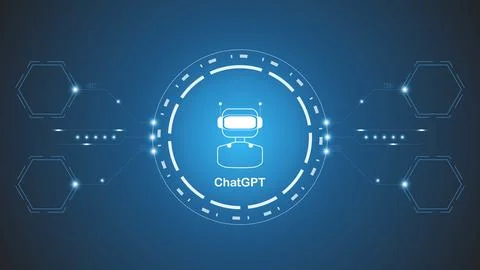 ChatGPT Ai artificial intelligence technology hitech concept. Stock Illustration