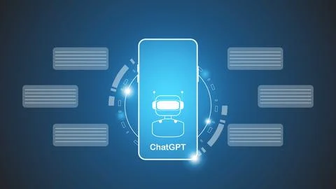 ChatGPT Ai artificial intelligence technology hitech concept. Stock Illustration