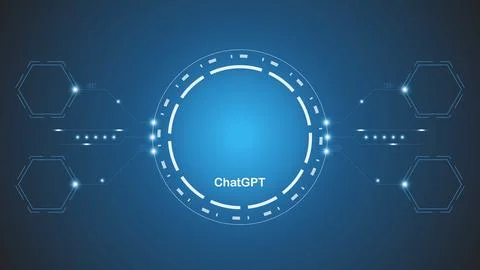 ChatGPT Ai artificial intelligence technology hitech concept. Stock Illustration