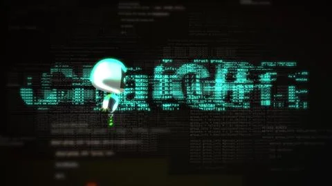 Chatgpt animation with chatbot robot. Programming code language in background Stock Illustration