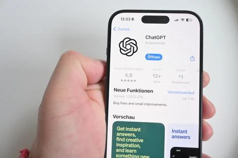 Chatgpt app in the apple store. Stock Photos