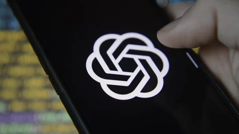 Chatgpt artificial intelligence app in a code program background. Stock Footage 235676757