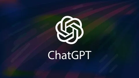 ChatGPT artificial intelligence program logo, OpenAI company, on colorful. イラスト素材