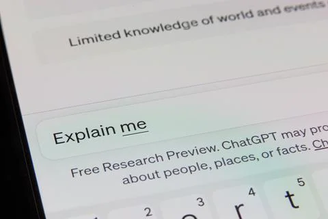ChatGPT chatbot application on smartphone Stock Photos