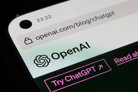 ChatGPT chatbot application on smartphone Stock Photos