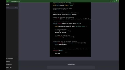CHATGPT code for creating a cryptocurrency token Stock Footage 232566347