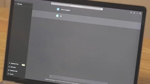 ChatGPT on Computer to try artificial intelligence technology Video stock 234991611