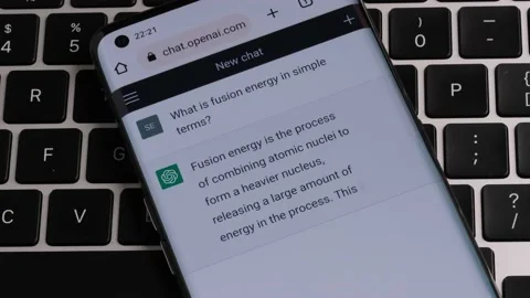 ChatGPT example. Question about Fusion energy Stock Footage 230112327