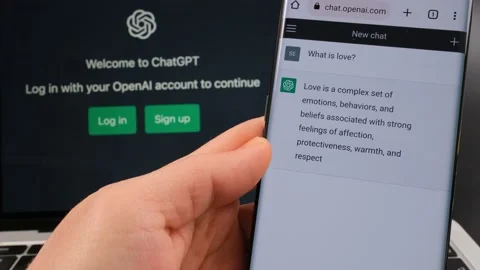 ChatGPT example. Question about Love. Stock Footage 230112324