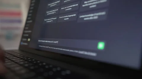ChatGPT Generative AI Laptop Close Up 8K 스톡 동영상 246241015