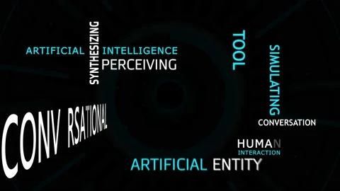 Chatgpt open ai tag cloud with words for chatbot these days Stock Footage 236773437