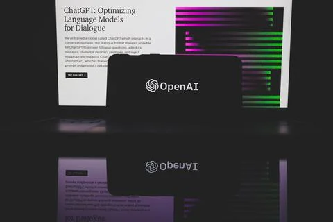 ChatGPT OpenAI artificial intelligence computer program on PC screen Stock Photos