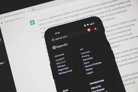 ChatGPT OpenAI artificial intelligence computer program on PC screen Stock Photos
