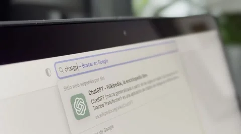 Chatgpt page in the internet search engine. Tech Copncept Stock Footage 256076795