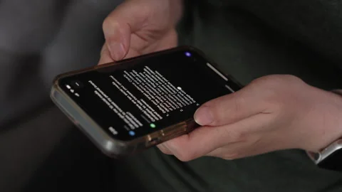 ChatGPT Phone Generative AI Close Up 8K Video stock 246239692