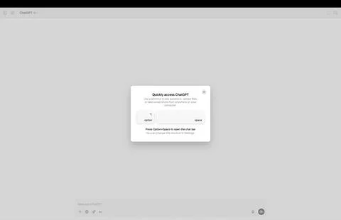 ChatGPT Quick Access Prompt on Mac M4 Max Foto stock