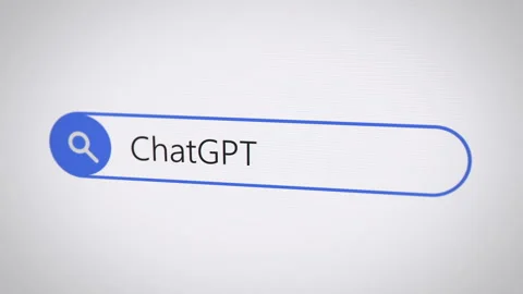 Chatgpt search term in browser on computer monitor screen Stock Footage 295937545