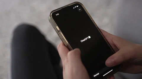 ChatGPT Smarthone Generative AI CU 8K Stock-Footage 246239587