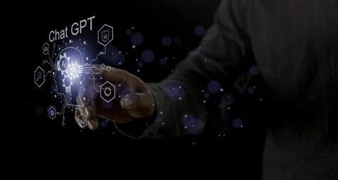 ChatGPT, using and chatting artificial intelligence chatbot. Digital chatbo.. Stock Photos