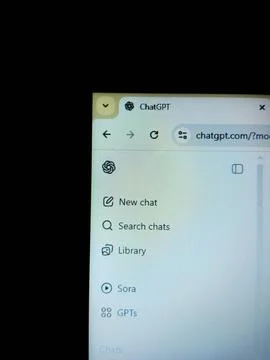 Chatgpt website interface opened on computer Stock Photos