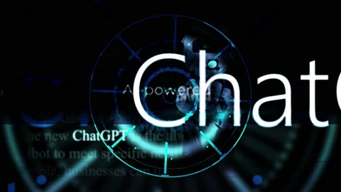 Chatgpt word text animation video with showing robot tiping on keyboard acro Stock Footage 233487968