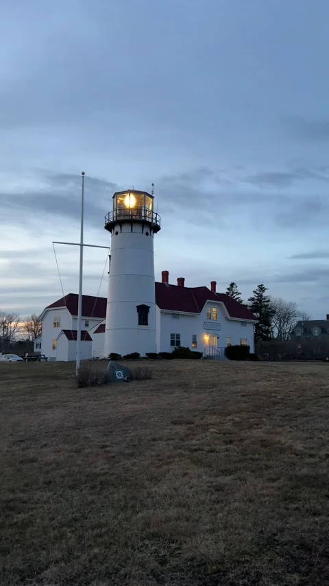 Chatham, Cape Cod Lighthouse and Coast Guard Station in Social Media Aspect Stock Footage 171893333