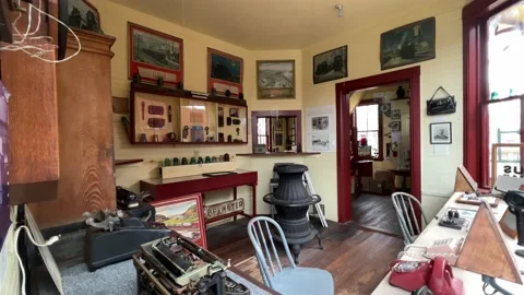 Chatham, Cape Cod Railroad Station Musuem Interior Stock Footage 170908256