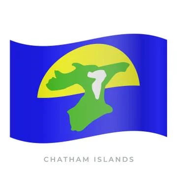 Chatham Islands waving flag vector icon. Vector illustration isolated on white. Stock Illustration