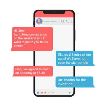 Chating and messaging vector illustration concept. Social network messenger with Stock Illustration