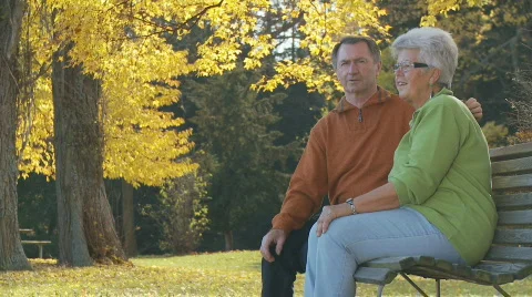 Chating senior couple Stock Footage 278975