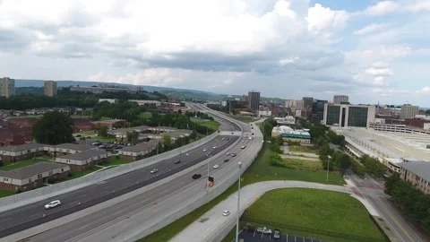 Chattanooga I-27 Downtown Pull Aerial 1 Stock Footage 265157555