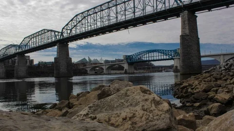 CHATTANOOGA TENNESSEE RIVER FRONT HYPER LAPSE Stock Footage 85476590